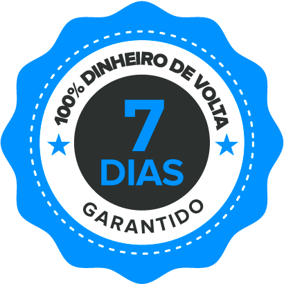 Selo de garantia de 7 dias, 100% dinheiro de volta